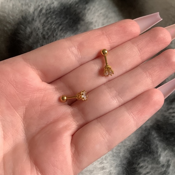 Diamond And Gold earrings - Picture 3 of 5